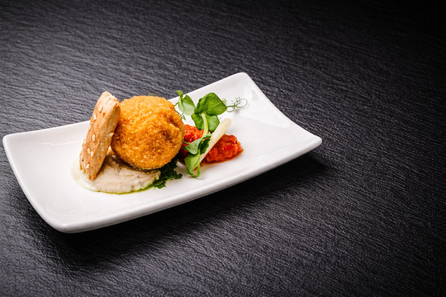 Gebackenes Risotto-Bällchen